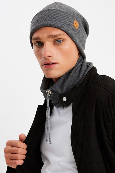 Butikgiz Men's Fisherman Style Cotton Camisole, Anti-Sweat, Ultra Light, Soft Beret Neck Collar Set