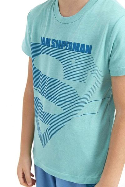 Superman Boy's Green Capri Set