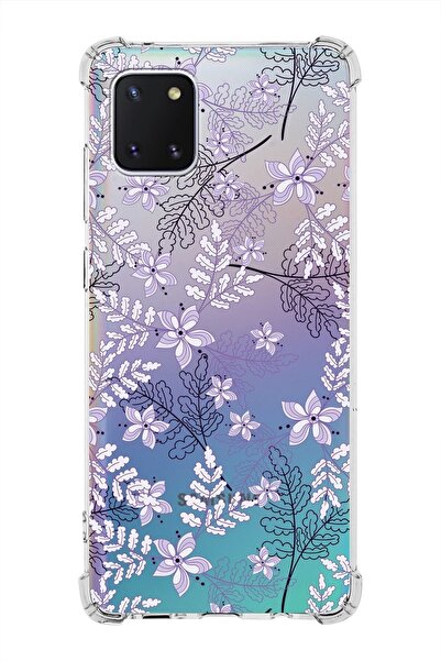 PrintiFy Samsung Galaxy Note 10 Lite Köşe Korumalı Antişok Kapak Floral Lila ...