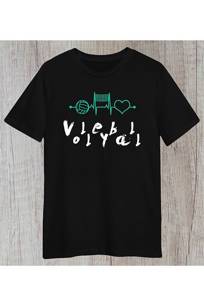 BlackUS Volei Volei Ritm inimii scris / Combinație Cadou Sport / Tricou obișnuit unisex