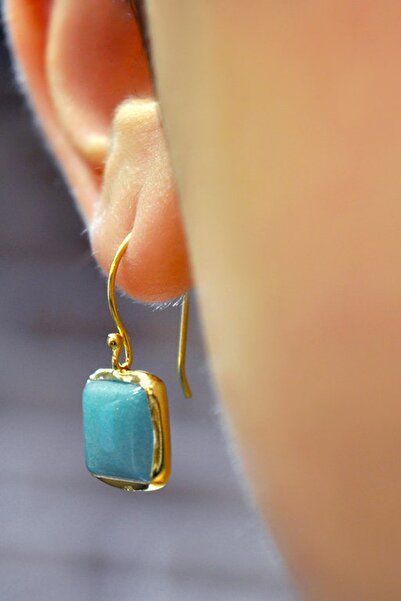 LADYMİRAGE Mavi Yeşim Taşı Gümüş Küpe