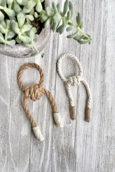 Emtory Home Δαχτυλίδι χαρτοπετσέτας με σχοινί κρέμας Bohemian 6 τεμαχίων