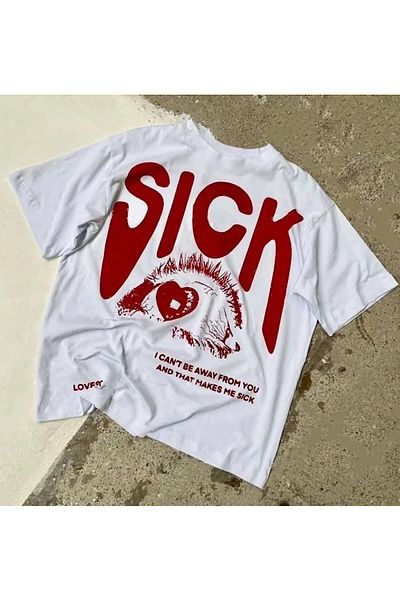 Köstebek Μπλουζάκι Harajuku Sick Eye White (unisex).