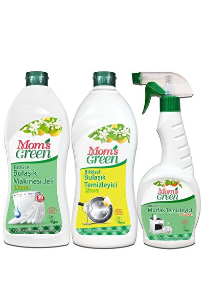 Mom's Green Bitkisel Bulaşık Makinesi Jeli Ve Elde Bulaşık Limon Ve Mutfak Sp...