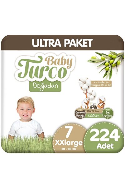 Baby Turco Doğadan Ultra Paket 7 Beden Bebek Bezi 56x4 224 Adet