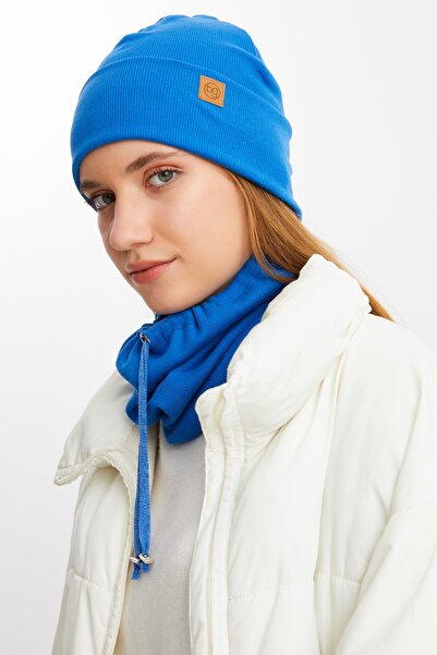 Butikgiz Beretă 3 în 1 în stil pescar + beretă cu frânghie + guler pentru gât, set de iarnă 100% bumbac