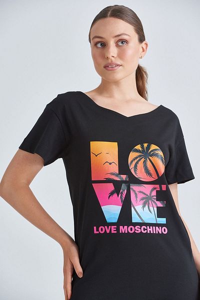 Love Moschino فستان نسائي قصير مكتوب