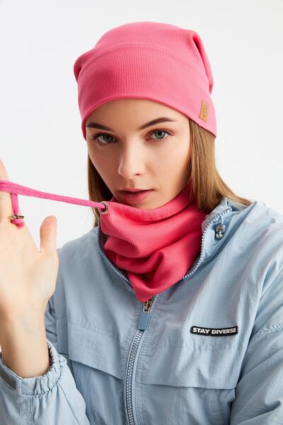 Butikgiz 3 in One Fisherman Style Beret + String Beret + Neck Collar Lightweight, 100% Cotton Winter Set