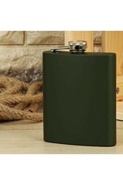 HEPBİMODA 7 Oz Haki Matara Paslanmaz Çelik Şişe 207 ml Cep Matarası