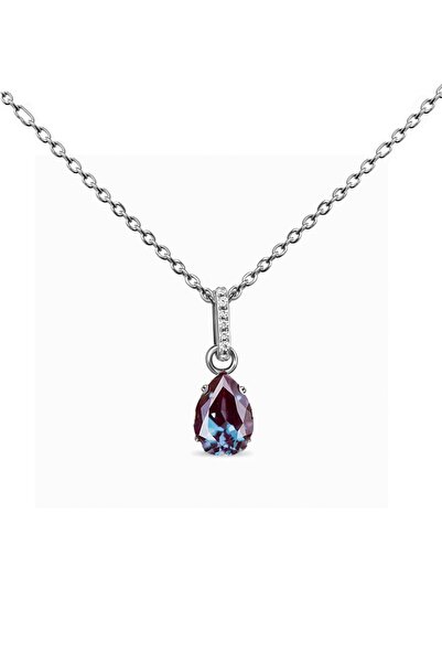 Eva Jewelry Mistik Topaz Taşlı Gümüş Kaplama Kadın Kolye