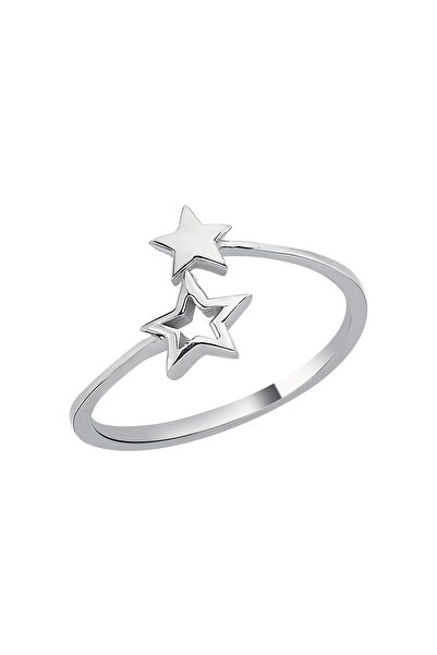 silverpoint Ikili Yıldız Figürlü Gümüş Yüzük