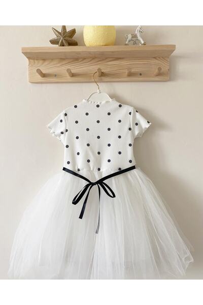 bebeğim butik Λευκό φόρεμα Tutu με πουά