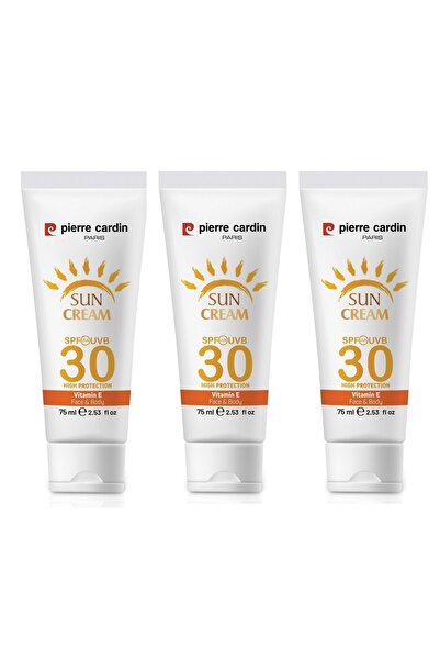 Pierre Cardin High Protection Sun Cream - 30 Spf, 75 Ml, 3 Pieces