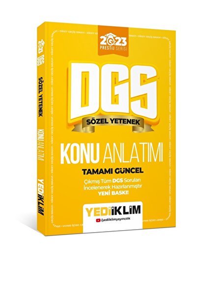 Yediiklim Yayınları 2023 Prestij Serisi Dgs Sözel Yetenek Konu Anlatımı
