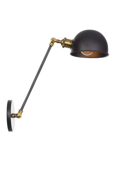 Dylight Decorative Rustic Black Articulated Wall Sconce