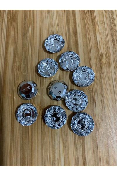 Öztürk Metalized Stone Look Button 1.5cm. Pack of 10. No:2