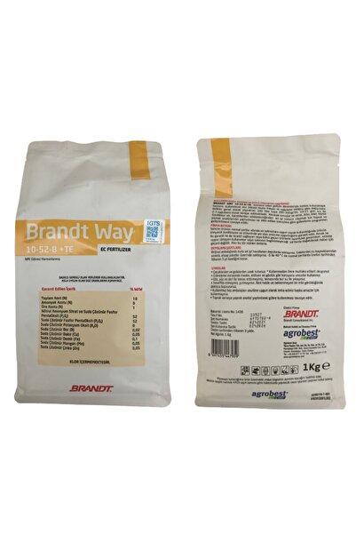 BRANDT BİTKİ BESLEME Way 10-52-8 Fosfor Ağırlıklı Yaprak Gübresi 1 Kg Gelişim...