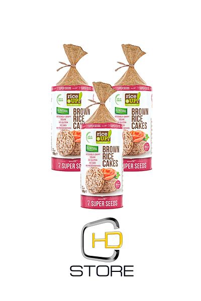 Rice Up 7-Purpose Brown Rice Cakes - 360 Gram Gluten, Gdo and Preservative-Free Vegan Snack