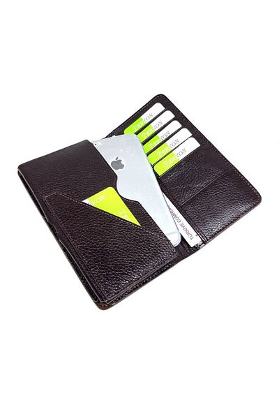 DERKON Genuine Leather Unisex Wallet with Phone Compartment