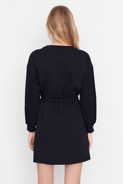 Trendyol Collection Sötétkék fűzős részletes mini kötött családi kombinált ruha