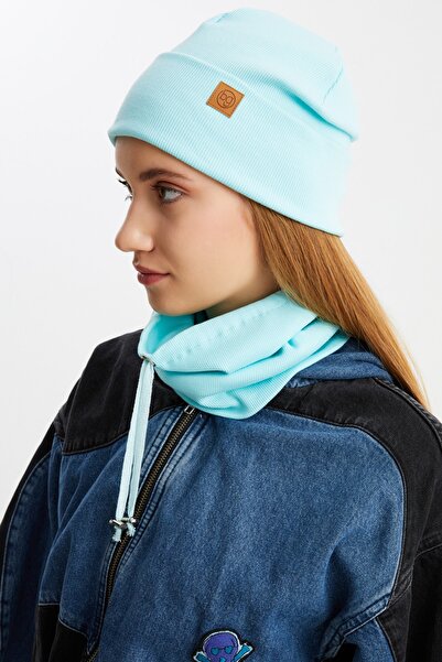 Butikgiz 3 in One Fisherman Style Beret + String Beret + Neck Collar Lightweight, 100% Cotton Winter Set