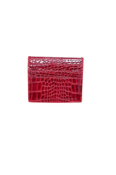 DERKON Genuine Leather Thin Claret Red Card Holder Model