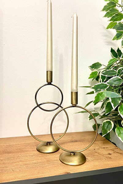 mba decor metal bending art Eskitme Şamdan Mumluk Dekoratif Mumlukkardan Adam 2'li (ikili) Kaplama Metal Paslanmaz 28 Cm