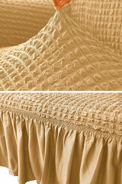 AK LALE Frida Modüler Kanepe Köşe Koltuk Takımı Kılıfı Kiremit Renk Bürümcük Kumaş Pofidik Köşe Örtü