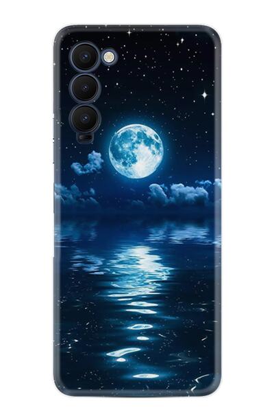 TECNO Camon 18 Premier Kılıf Resimli Desenli Baskılı Silikon Kılıf Night Moon...