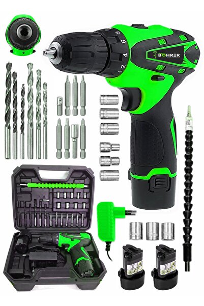 BÖHRER Böhr 18 V Bakır Sargılı Green +24 Parça Çift Akülü Şarjlı El Tipi Vidalama Matkap Seti