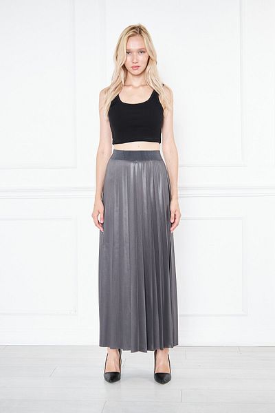 comstar Long Pleated Skirt, Long Pleated Skirt, Crepe Skirt