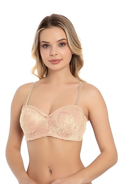 NurPeri İç Giyim Women's Claret Red Bralette Padded Supported