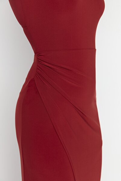 Trendyol Collection Dlouhé večerní šaty s dlaždicovým zadním detailem TPRSS22AE0148