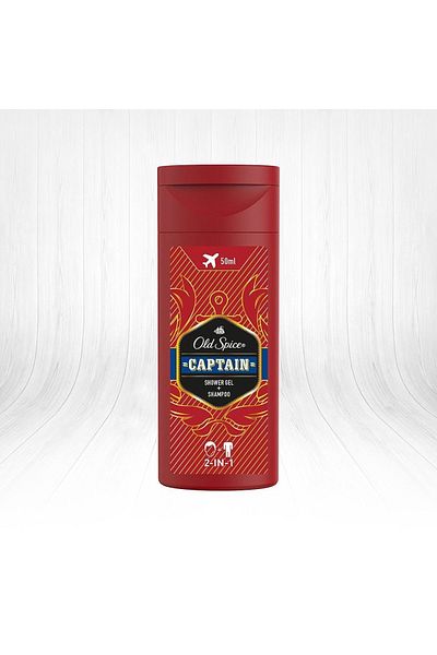 Old Spice Captain Shower Gel and Shampoo - 50 ml X 3 Pieces