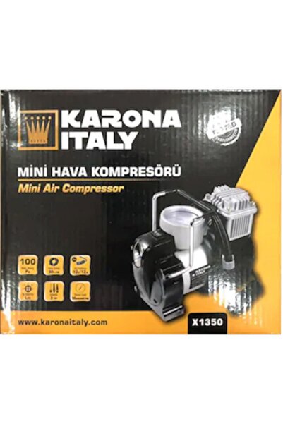 Karona İtaly 12volt Mini Araç Kompresör Güçlü Kompresör 100ps