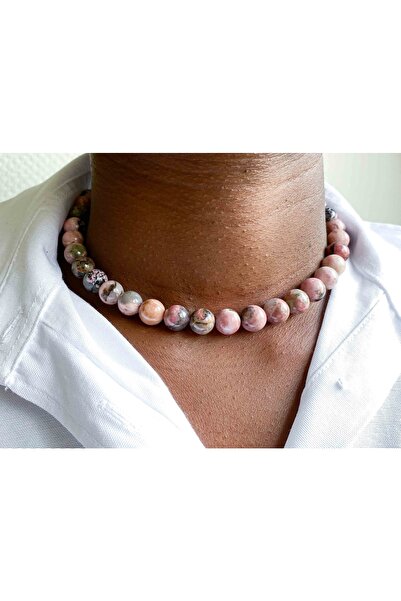 Mucize Taş قلادة من حجر الرودونيت الطبيعي 10 ملم