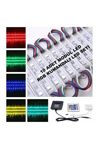 LEDONLİNE 5 Led Uzaktan Kumandalı 16 Renk Tak Çalıştır Modül Rgb Led Seti