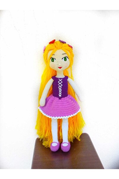 OYUNCAKPARK Sevimli Rapunzel Bebek Amigurumi Organik Oyuncak