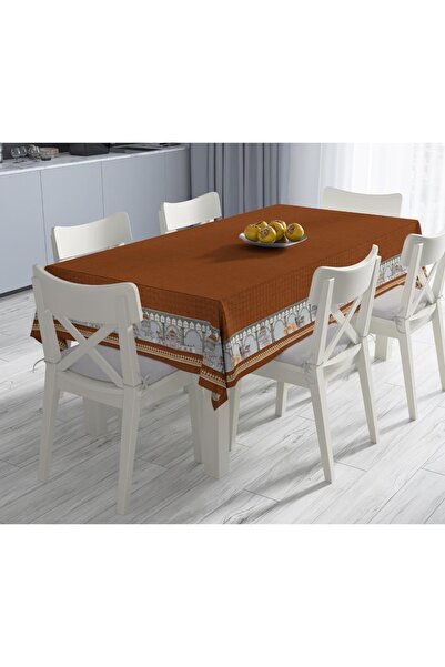 Adawall Brown Tablecloth (International Washing and Color-Fastness Certificate) - 160 X 220cm, Fabric Fine Linen