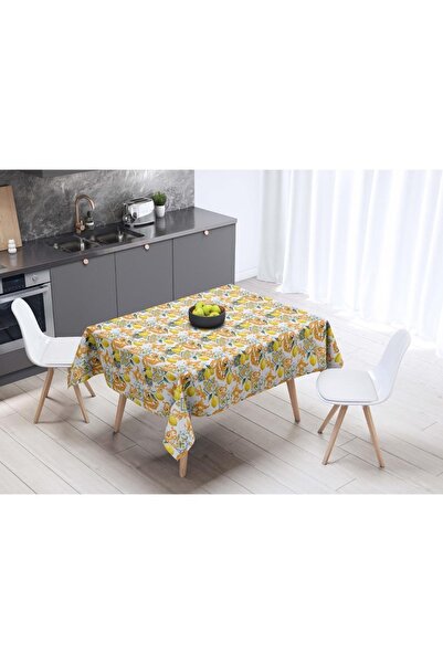Adawall Lemon Design Tablecloth - (Fine Linen, International Wash and Fade Certificate)