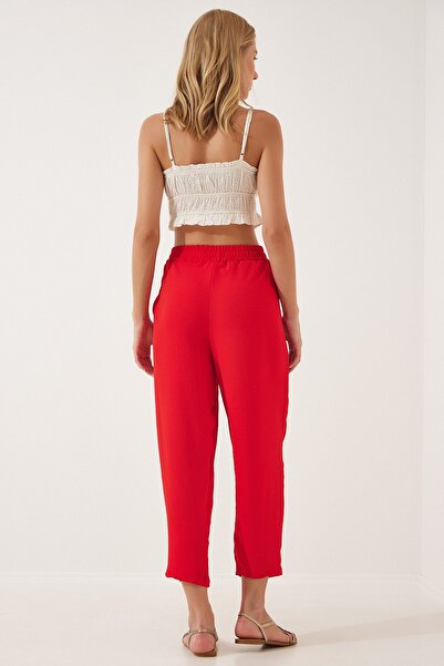 Happiness İstanbul Női piros kimonó nadrág szett DZ00046