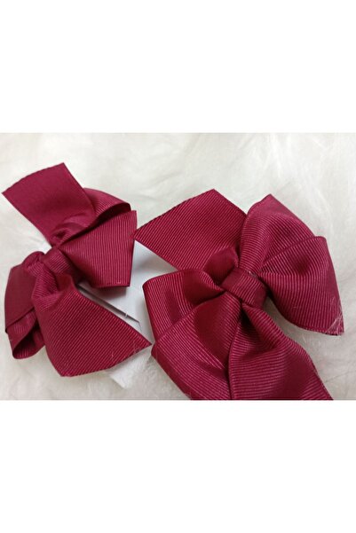 Sare Çocuk Giyim 2-Piece Ribbon Bow Satin Buckle Clip Handmade Sturdy Buckle