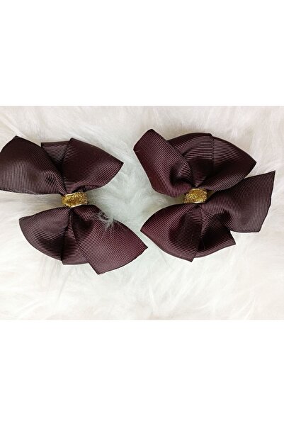 Sare Çocuk Giyim 2-Piece Ribbon Bow Satin Buckle Clip Handmade Sturdy Buckle