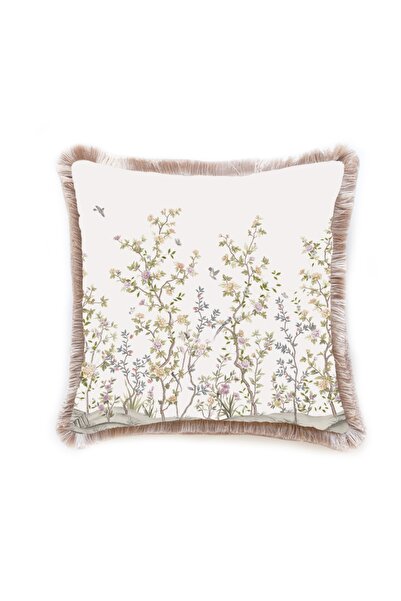 Adawall Ince Yapraklı Mini Çiçekler Dekoratif Kırlent