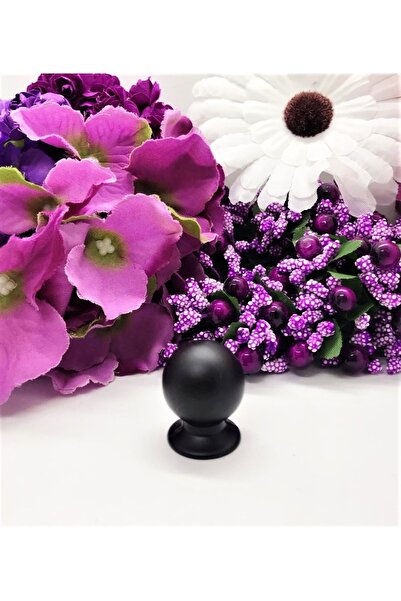 KulpSepetim Siyah Topuz Düğme Kulp Çekmece Dolap Mutfak Kulbu 5 Adet