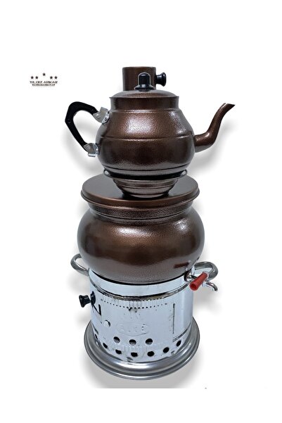 YILDIZ ARKAR Semaver Kamp Ve Piknik Odun Kömürlü 4,5 Litre 1 Litre Demlik