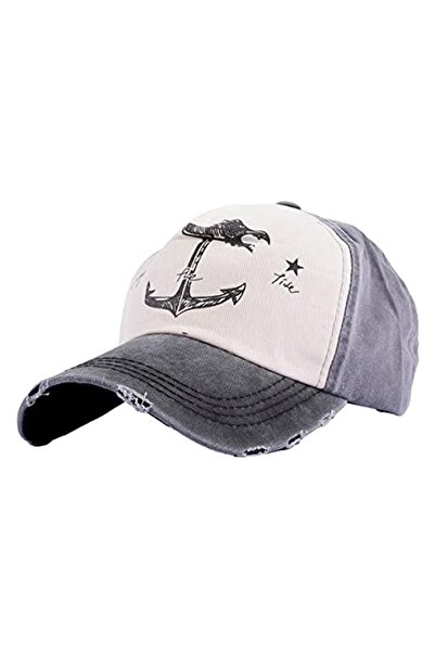 PERLOTUS Sailor Anchor Antique Fisherman Sailor Hat Gray