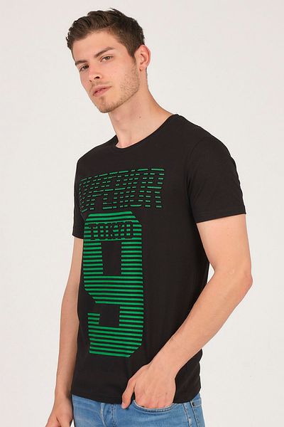 Mascarano 100% Cotton Embossed Printed Crew Neck Men's T-shirt