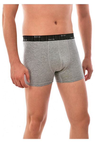 Berrak Ανδρικό γκρι ριγέ Lycra Boxer 4475 3 Pack