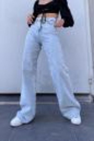 Livik Abella Lycra, blugi de damă din anii 90, blugi, cu talie super înaltă, denim, pantaloni Palazzo